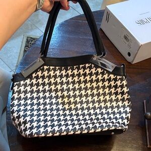 Black Rivet Black and White Houndstooth Women's Bag